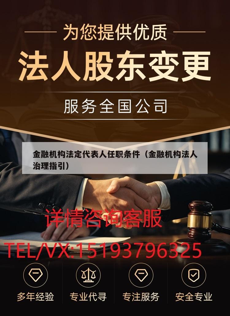 金融机构法定代表人任职条件（金融机构法人治理指引）